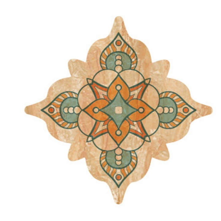 Stickere decorative pentru gresie si faianta Luxer, Set 15 buc, Verde/Caramiziu, 7.5x7.5 cm