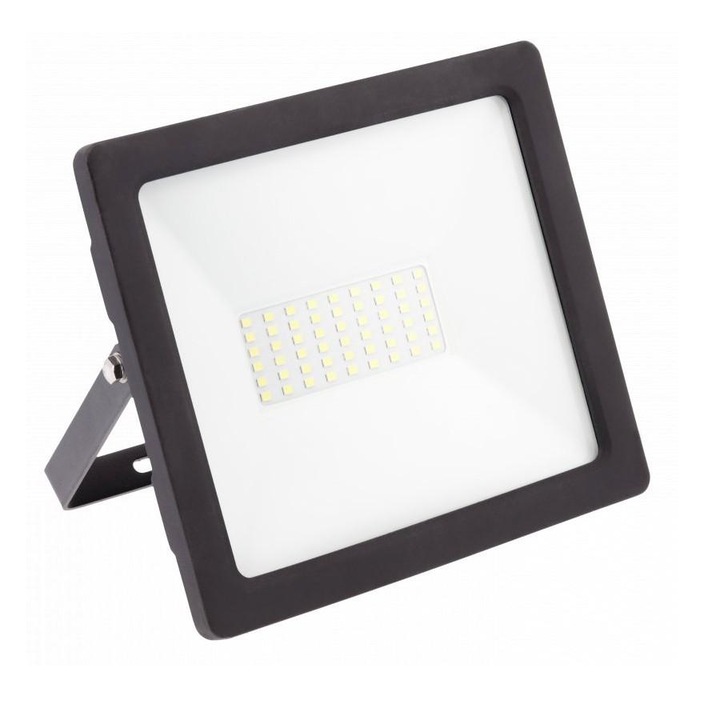 LED projektor, GTV, fém/alumínium, 50W, 6400K, fekete