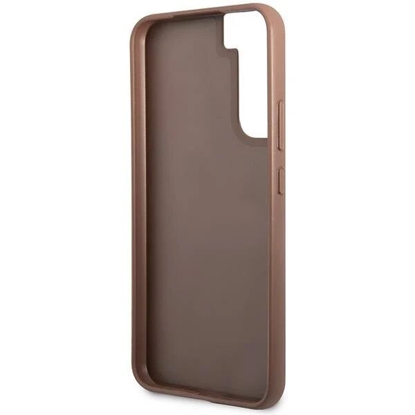 Husa Guess GUHCS23SG4GFBR compatibila cu Samsung Galaxy S23, 4G Metal Gold Logo, Maro