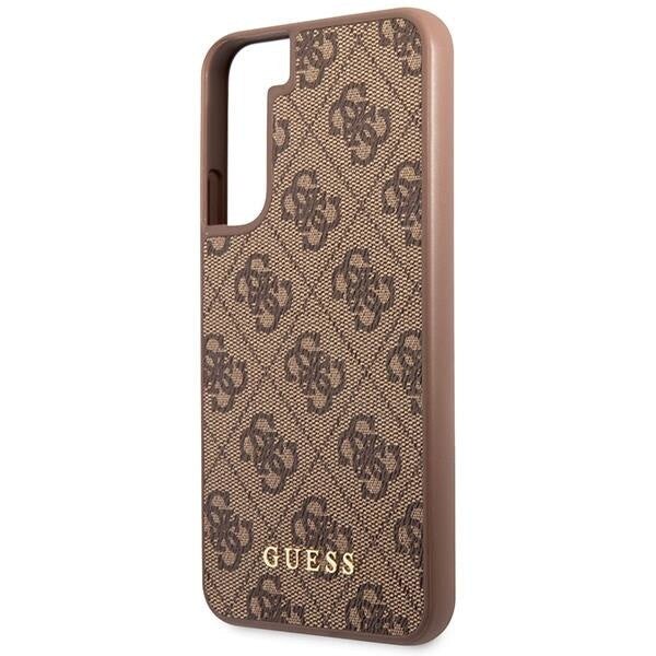 Husa Guess GUHCS23SG4GFBR compatibila cu Samsung Galaxy S23, 4G Metal Gold Logo, Maro