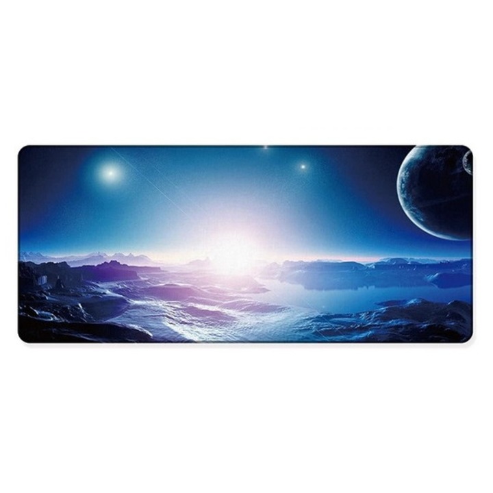 Mousepad Mare Profesional Cauciucat pentru Gaming DAVIDAMI CONCEPT®, model Galaxie Univers, dimensiune 80 x 30 cm