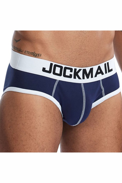 Férfi Jockstrap Push Up Pouch Jockmail Klasszikus Színekben, Tengerészkék