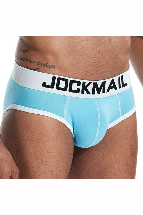 Férfi Jockstrap Push Up Pouch Jockmail Klasszikus Színekben, Világoskék