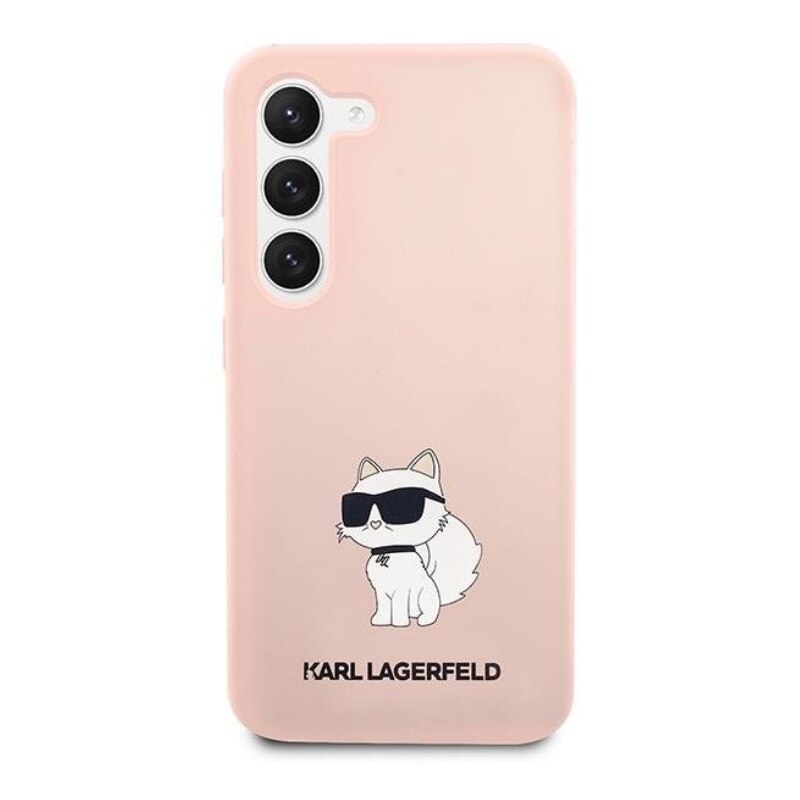 Husa Karl Lagerfeld KLHCS23MSNCHBCP compatibila cu Samsung Galaxy S23 Plus, Silicone Choupette, Roz