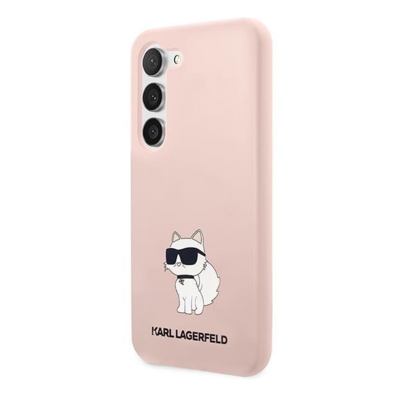 Husa Karl Lagerfeld KLHCS23MSNCHBCP compatibila cu Samsung Galaxy S23 Plus, Silicone Choupette, Roz