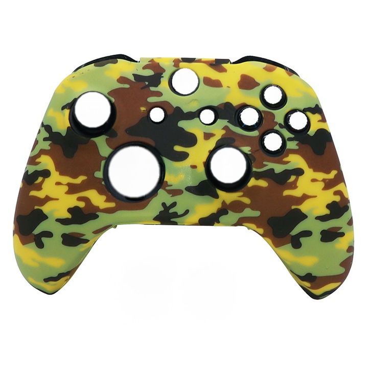 Husa silicon camuflaj galben digital, pentru controller XBOX One S