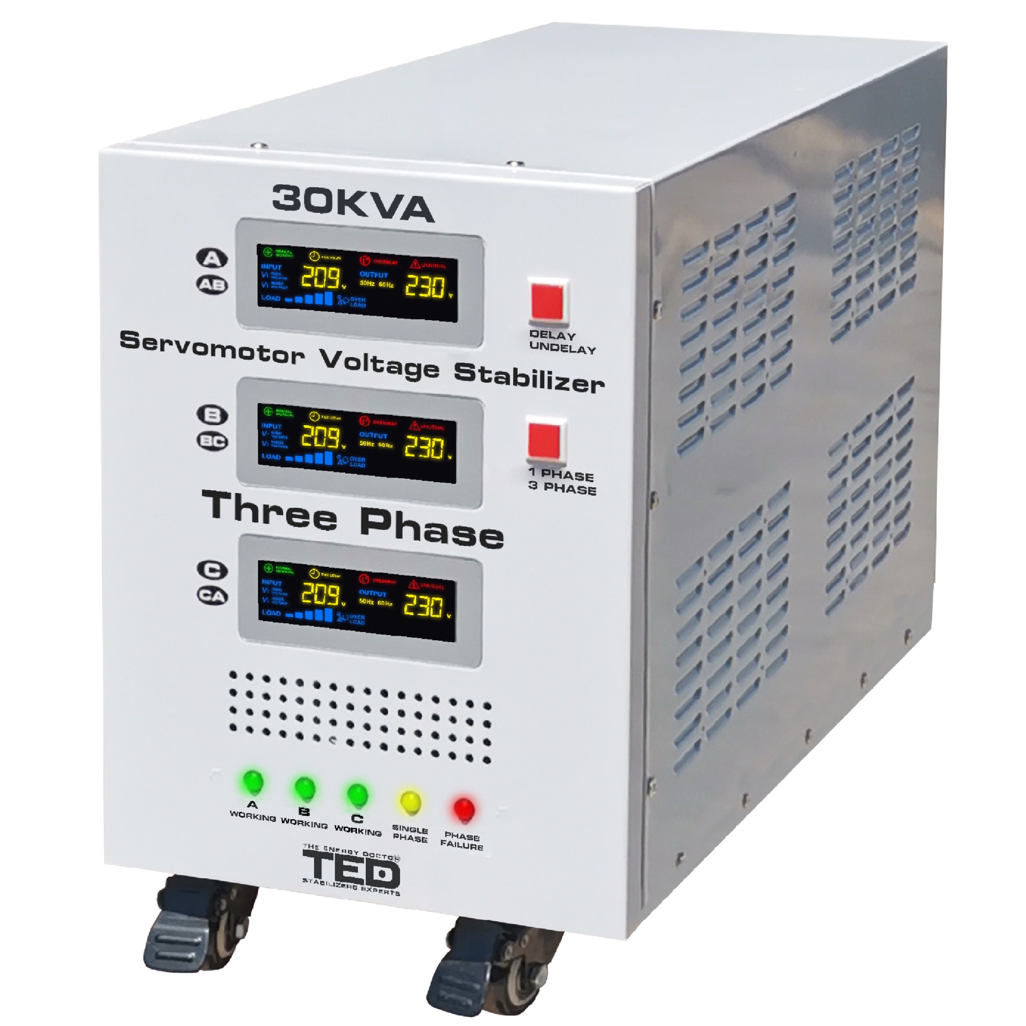 Stabilisator Computer Stabilizator retea maxim 30KVA SVC cu servomotor trifazat-trifazat ...
