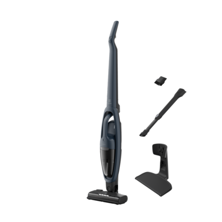 Aspirator vertical 2 in 1 ELECTROLUX Seria 500 ES52CB21DB, 21.6V, 2000 mAh, autonomie max 50 min, 2 trepte de putere, perie turbo electrica cu lumina LED, tub telescopic , duza pentru zone inguste, stand andocare, albastru denim