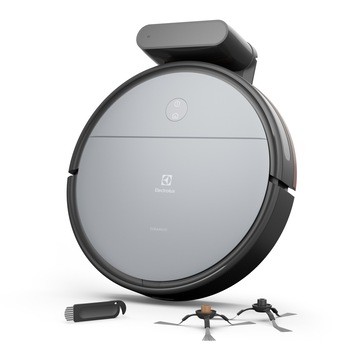 Robot de aspirare ELECTROLUX Clean Seria 600 ER61UD1UG, 14,4V, 2,6Ah, Pa 2600, autonomie pana la 120 min, control prin wifi & app Electrolux, 3 trepte viteza, navigare prin giroscop, Bluetooth, timer, 72 dB, gri