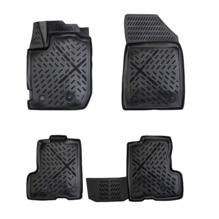 Set 5 covoare cauciuc tip tavita compatibile Dacia Duster II facelift incepand cu 2021