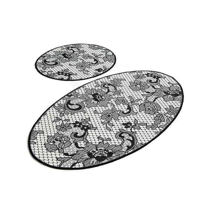 Комплект от 2 постелки за баня Chilai Home, Дантела