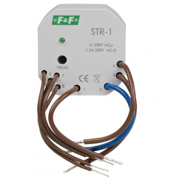Biztonsági vezérlő, F&F, STR-1, Két gomb, 230V AC, AC-3, 1W