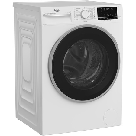 Masina de spalat rufe Beko B5WFT58419W, 8 kg, 1400 RPM, Clasa A, AddXtra, Motor ProSmart Inverter, HomeWhiz prin Bluetooth, Hygiene+ cu SteamCure, FiberCatcher, Alb