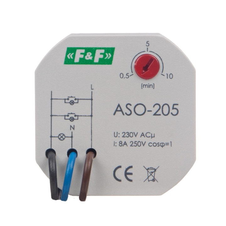 Automata elektromos biztosíték ASO-205, F&F, 10A, 230V AC