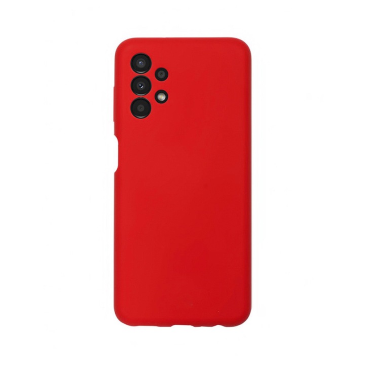 Стилен спретнат силиконов капак от микрофибър, съвместим със Samsung Galaxy A13 4G, пълно покритие, защита на камерата, тънък, червен