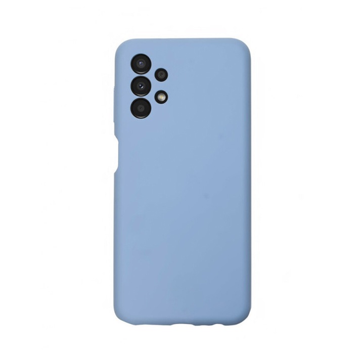 Силиконов калъф от микрофибър, съвместим с Samsung Galaxy A13 4G, пълно покритие, защита на камерата, тънък, светло син