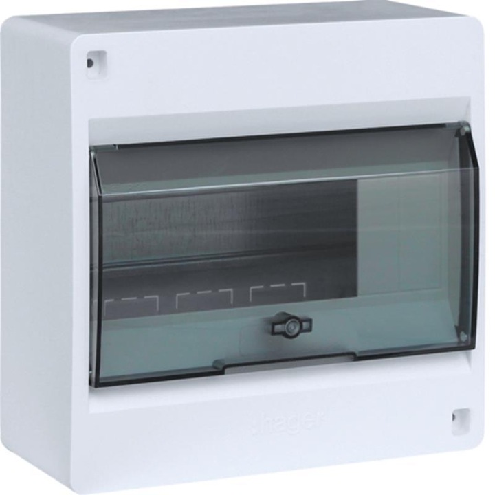 Tablou electric, Hager Polo, IC2, VD108TP, 1x8, IP 40, AC 400/50Hz, 91x170x170.4mm, Alb/Gri