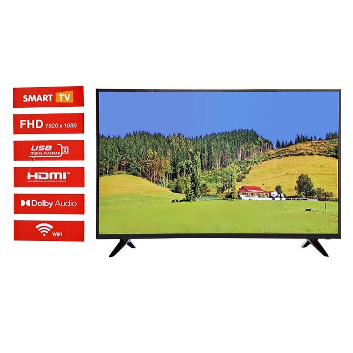 Телевизор MASER 43SE43000U, LED, Smart TV, Android 9, Dolby Audio, FHD, 43 инча, Черен