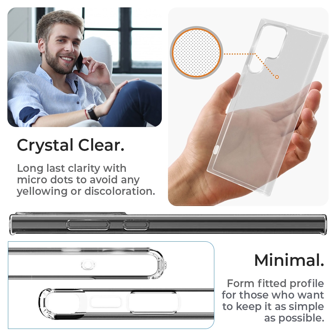 Husa pentru Samsung S22 Ultra, din silicon gel, Clear, Ultrasubtire 0.3mm, Gekko, Transparenta