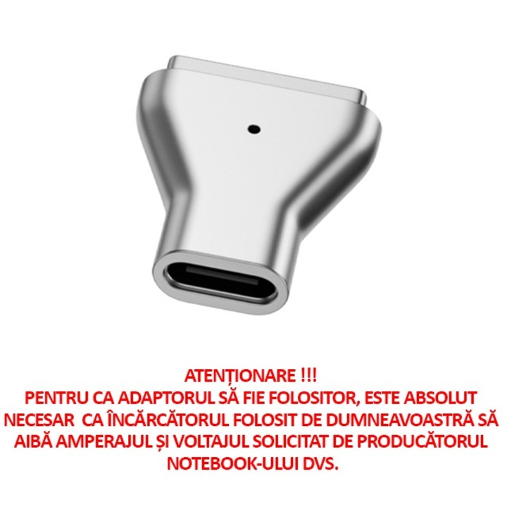 Адаптер USB-C - Magsafe 2, метален, магнитен, за MacBook Air/Pro
