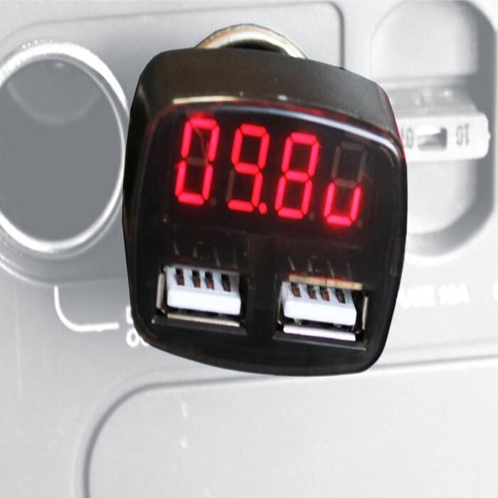 Дигитален волтметър Automat, Електрически, 12-24V, 2 USB, Черен - eMAG.bg