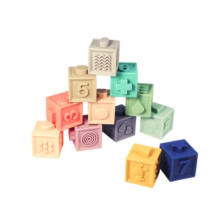 Set 12 Cuburi Educative Interactive din Silicon, 6 Fete Diferite ...