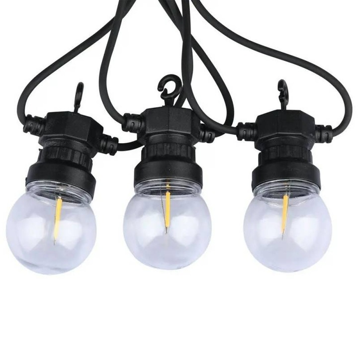 Светещ гирлянд V-TAC, LED, 5m, 3000K, Топло бяло