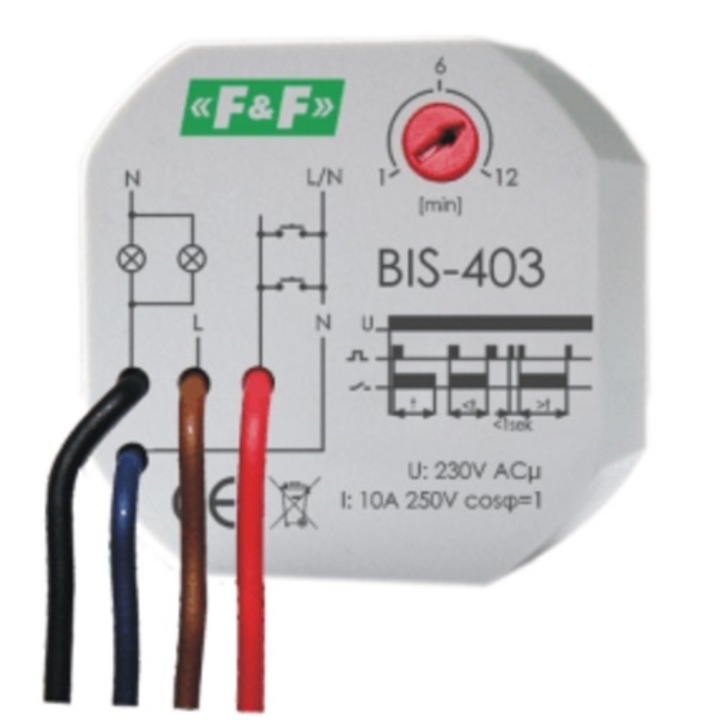 Bistabil relé BIS-403, F&F, 230 V AC, 0,4 W