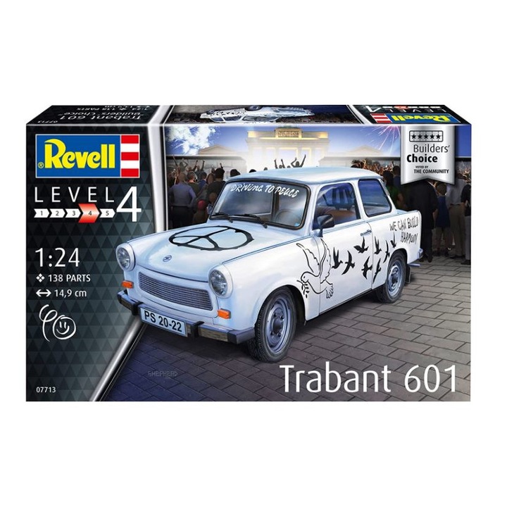 Építési modellautó Revell Trabant 601S 138 alkatrész