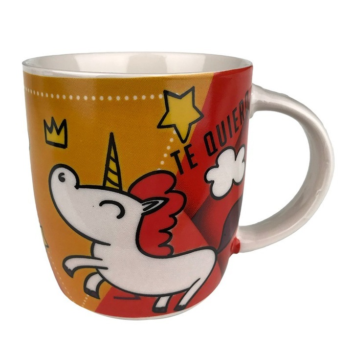 Unikornis bögre, kerámia, 8X9 cm, M2