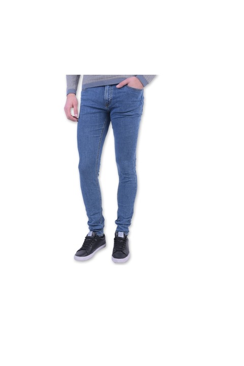 Blugi barbati Jack & Jones skinny, albastru denim, Albastru inchis