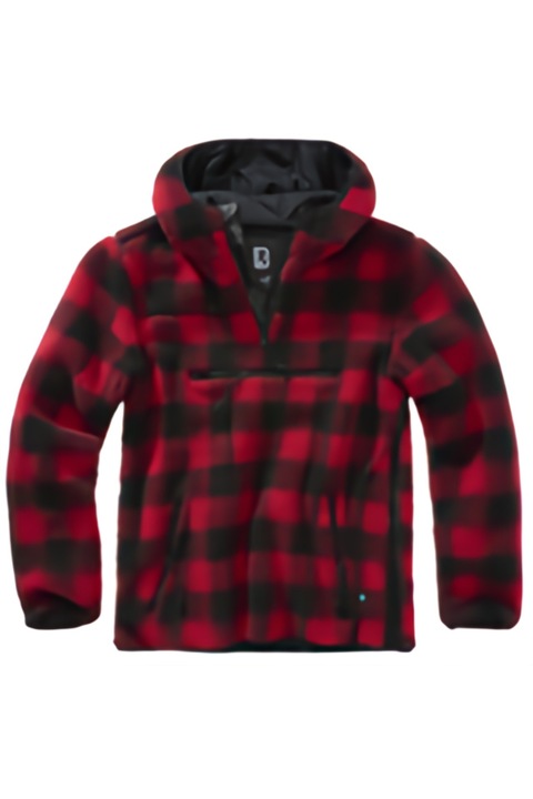 Jacheta BRANDIT Teddyfleece Worker Pullover, Black Red, 7XL