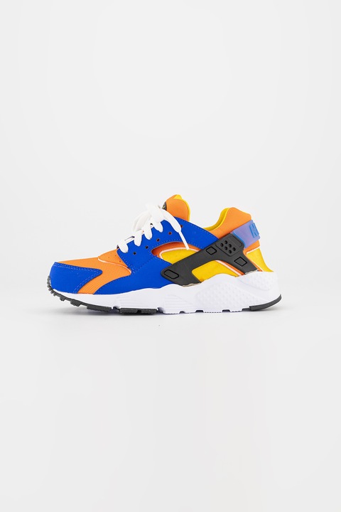 Nike, Pantofi sport cu insertii din material textil Huarache Run, Galben/Portocaliu mandarina/Albastru royal, 37.5 EU