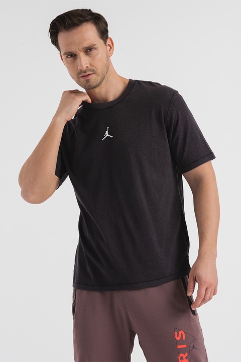 Nike, Tricou lejer cu decolteu la baza gatului Jordan Dri-Fit, Negru stins