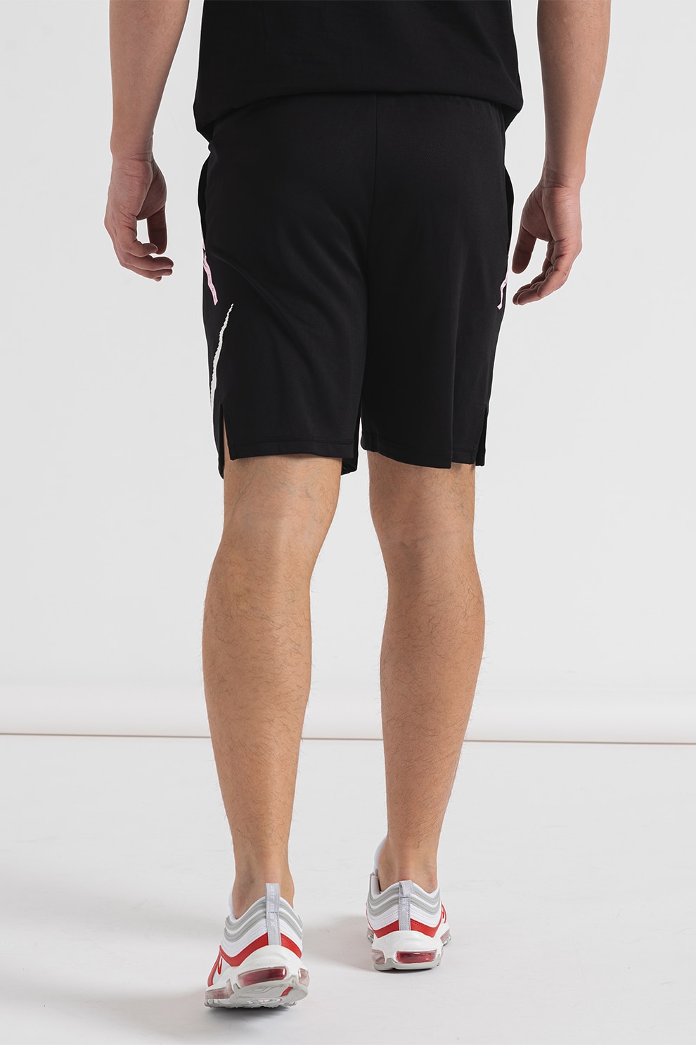 Nike, Къс спортен панталон с Dri-Fit и лого, Черен, S - eMAG.bg