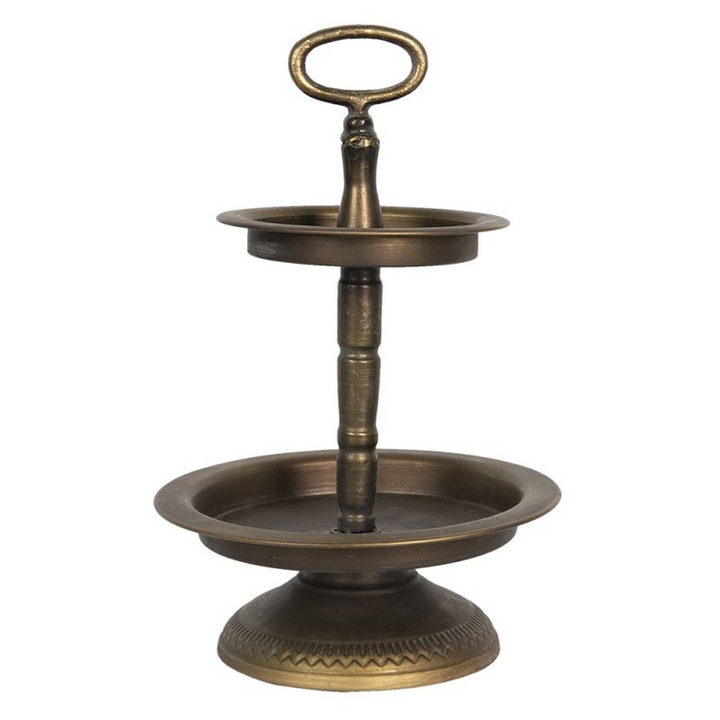 Platou 2 etaje fier maro 22x34 cm