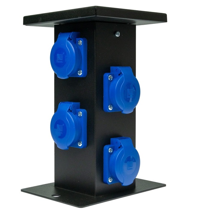 Външен стълб с 4 гнезда, Pawbol, 4x230V, черен, B.18.MS05C