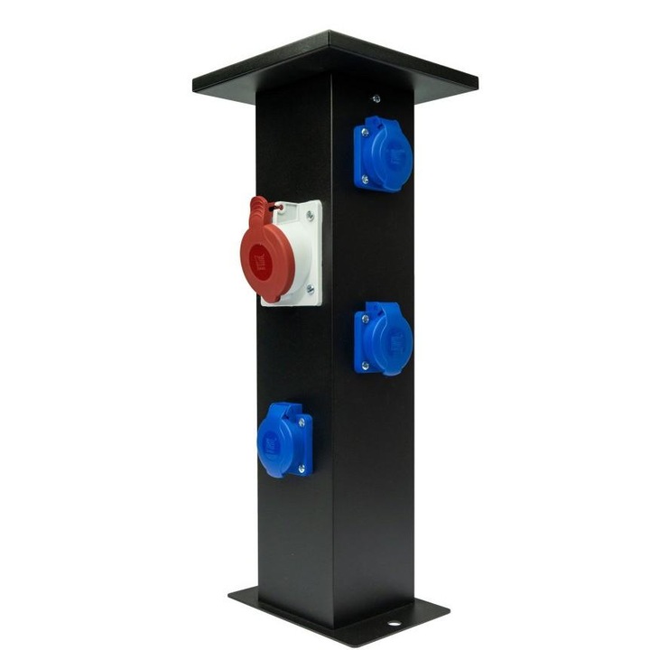 Външен стълб с 6 контакта Pawbol, 1x16A/5p + 5x230V, черен