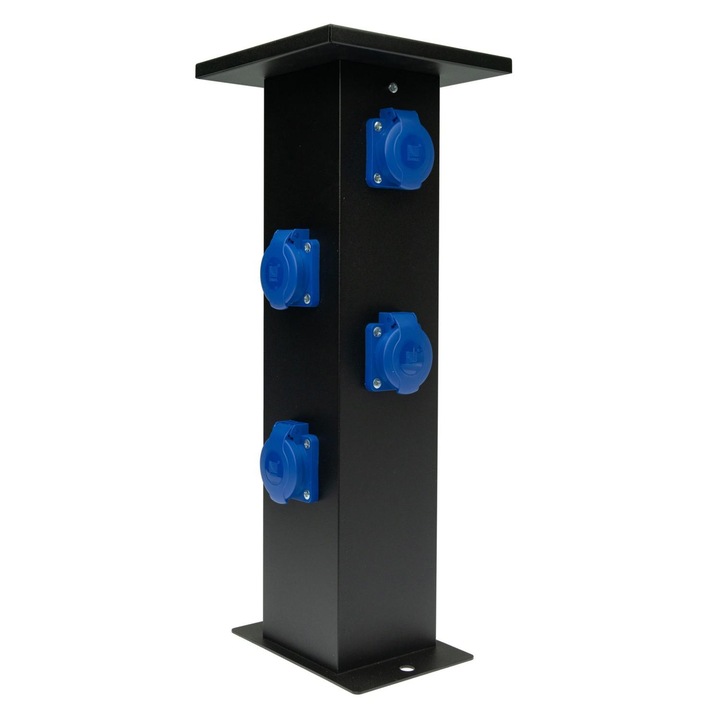 Външен стълб с 4 гнезда, Pawbol, 4x230V, черен, B.18.DS03C