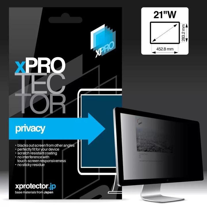 XPRO Privacy kijelzővédő fólia Monitor 21″ W 452.8×283.2mm