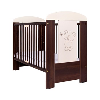 Patut pentru bebe, Ursulet cu Fluturas, Wenge, 120 x 60 cm Patut pentru bebe, Ursulet cu Fluturas, Wenge, 120 x 60 cm