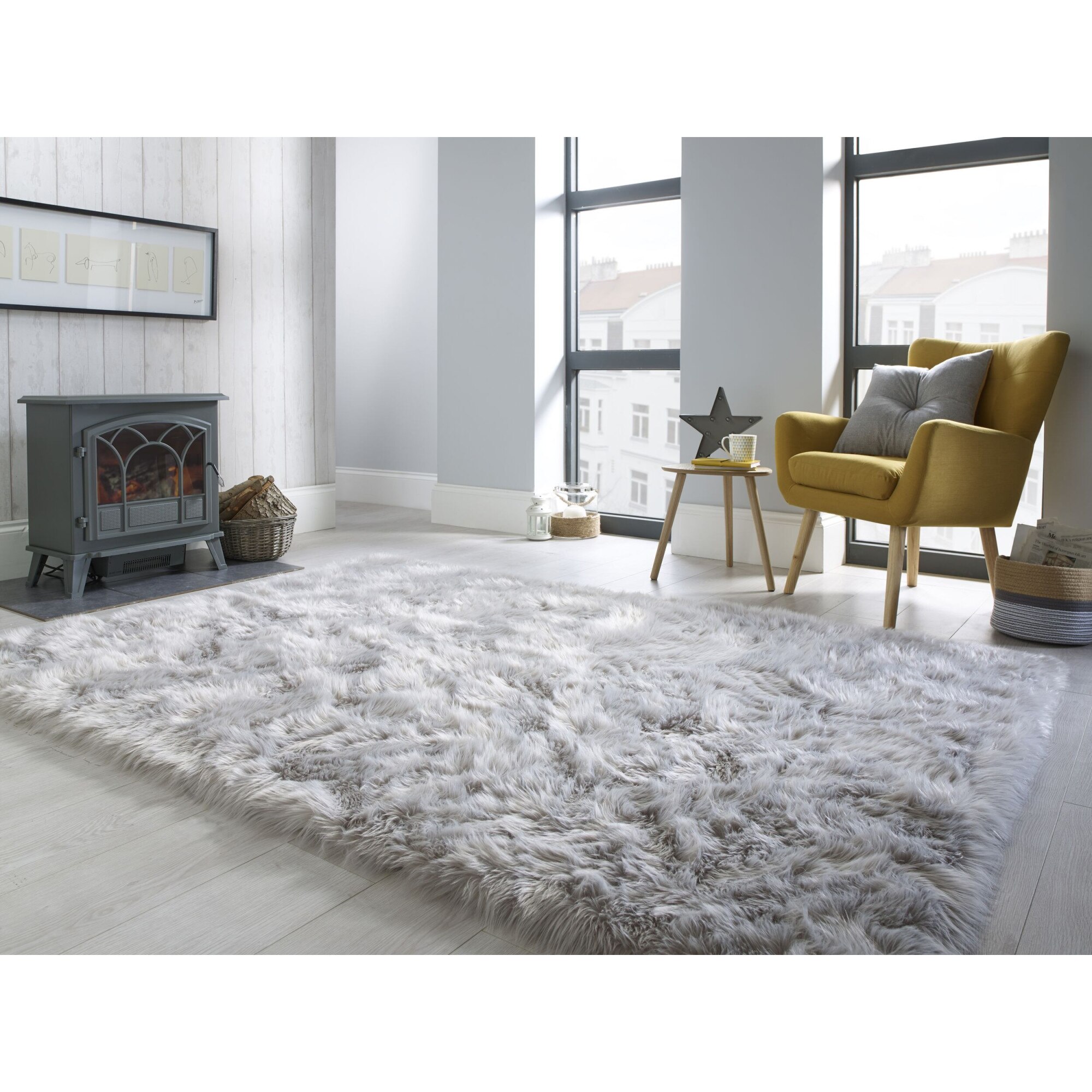 Covor, Flair Rugs, Sheepskin, Gri, 160 x 230 cm