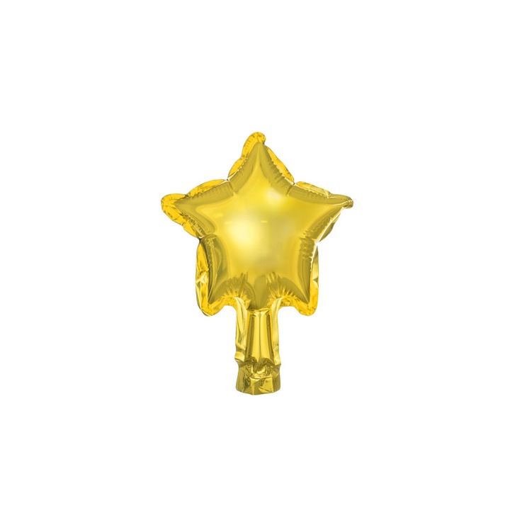 Комплект 25 фолиеви балона във формата на златна звезда 12 см
