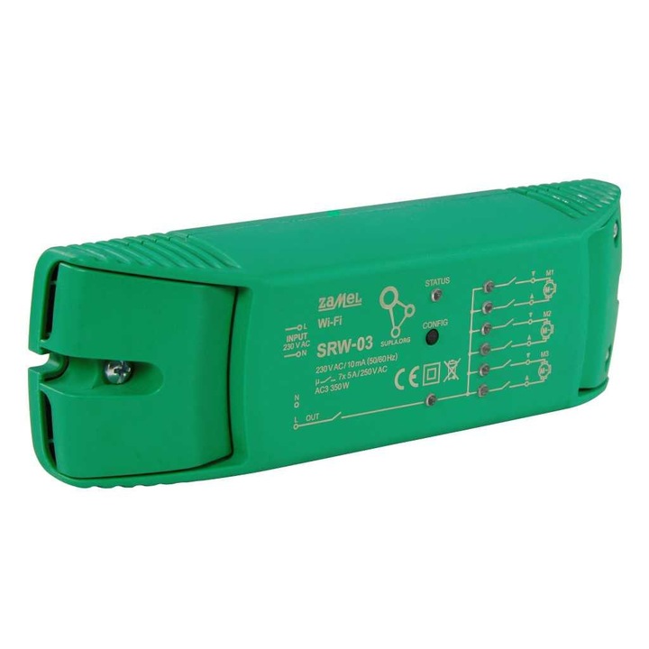 Controler Smart Rulouri, ZAMEL, Model SRW-03, WiFi, Verde