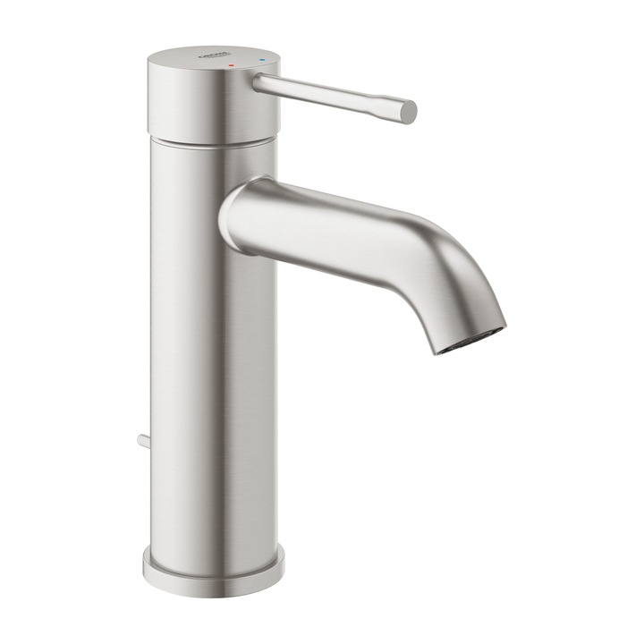 Grohe Essence csaptelep, Mosdóhoz, Egykaros, Sárgaréz, Króm, Acél szín