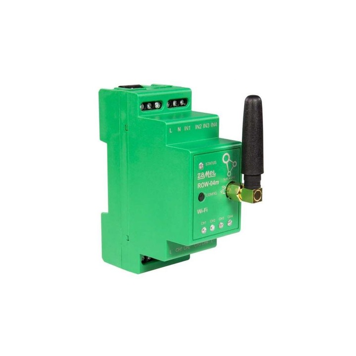 Receptor Wi-Fi Modular, ZAMEL, 4 Canale, Model ROW-04M, 230V AC, Verde