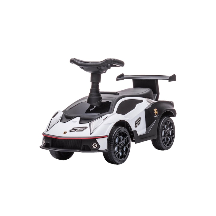 Masinuta copii, Lamborghini, 12 luni+, Alb/Negru