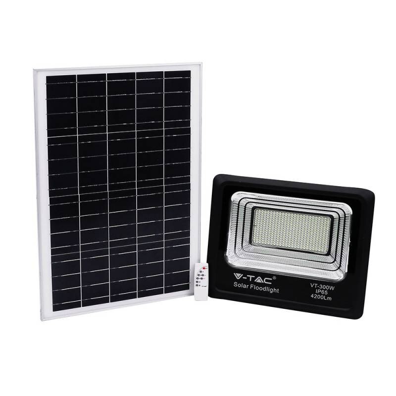 Proiector solar LED V-TAC, 50W, 4000K, 4200lm, Negru - eMAG.ro