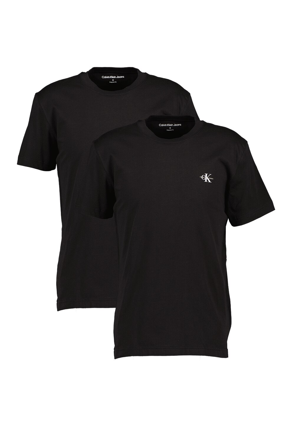 CALVIN KLEIN JEANS, Set de tricouri cu decolteu la baza gatului - 2 piese, Negru, S