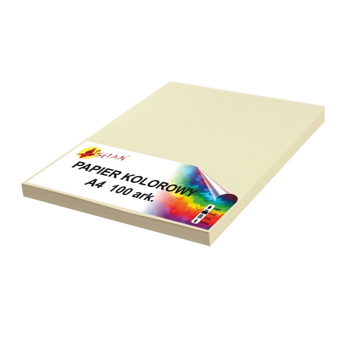 Hartie colorata, Shan, Format A4, 100 de coli, Bej